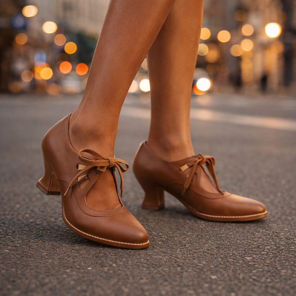TALIA | ELEGANT LACE-UP LEATHER HEELS