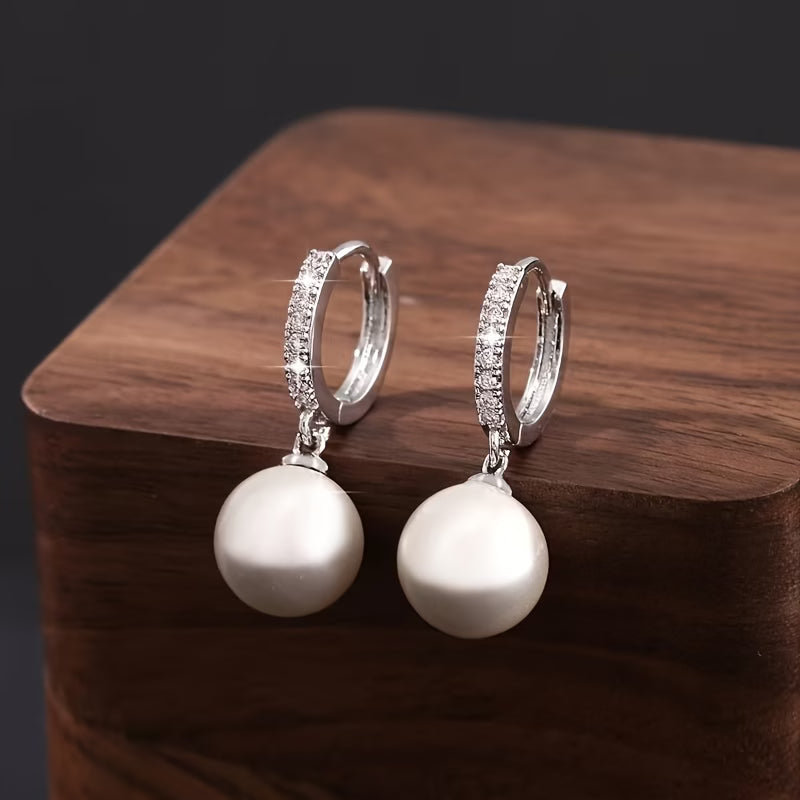 The Geometric Pearl Drop Earrings
