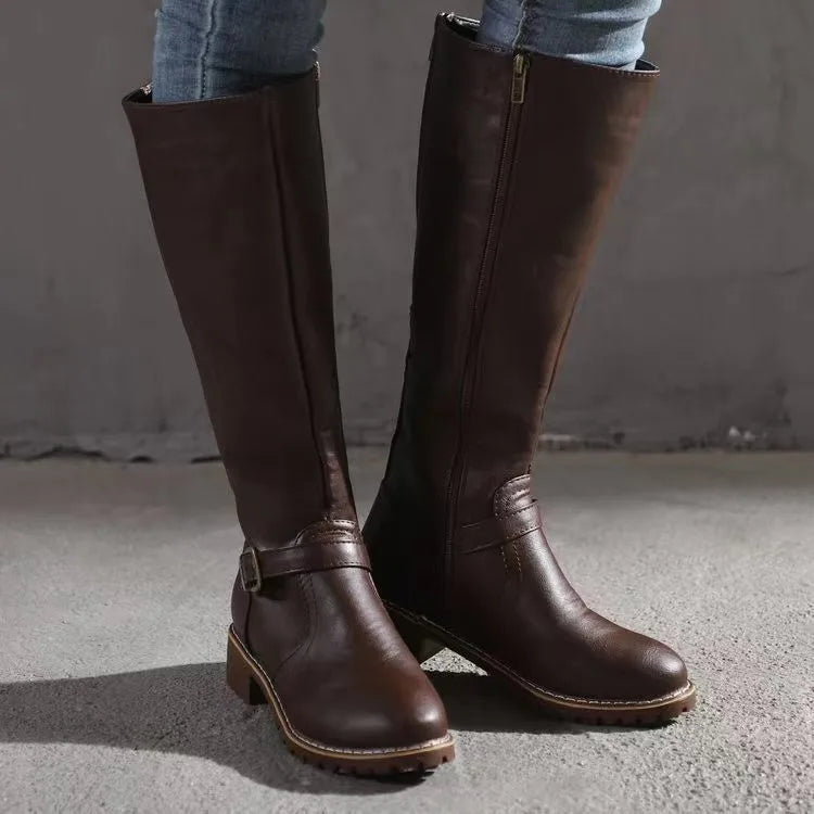 MARIELLE | SUPPORTIVE ORTHOPEDIC LEATHER BUCKLE BOOTS