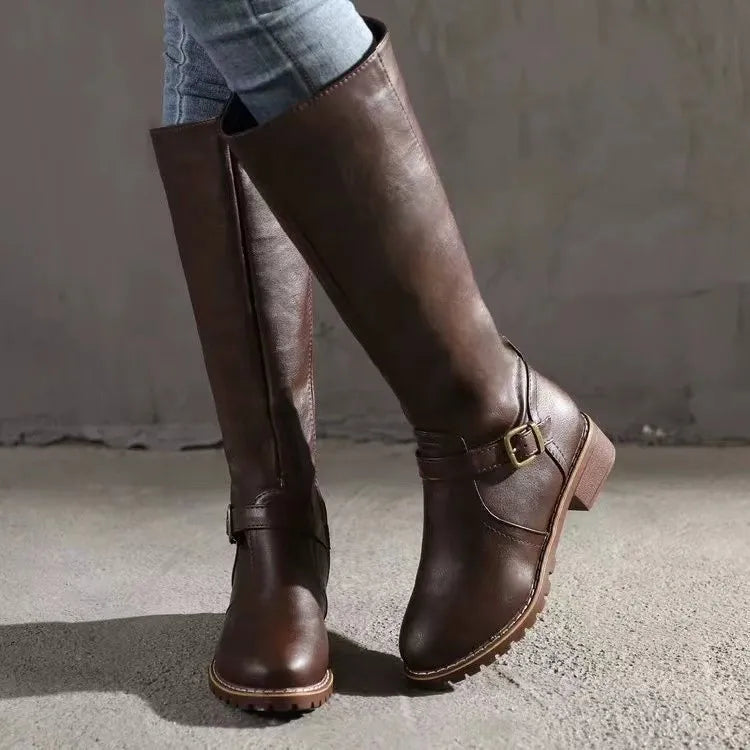 MARIELLE | SUPPORTIVE ORTHOPEDIC LEATHER BUCKLE BOOTS