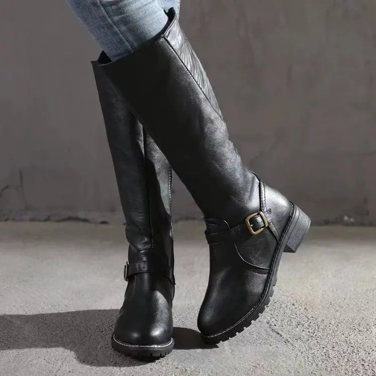 MARIELLE | SUPPORTIVE ORTHOPEDIC LEATHER BUCKLE BOOTS