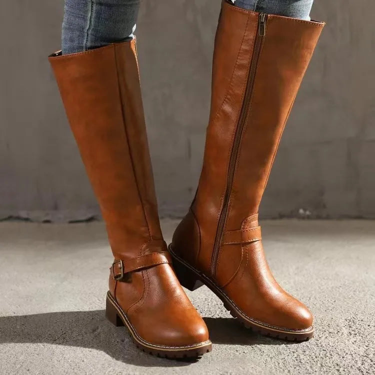 MARIELLE | SUPPORTIVE ORTHOPEDIC LEATHER BUCKLE BOOTS