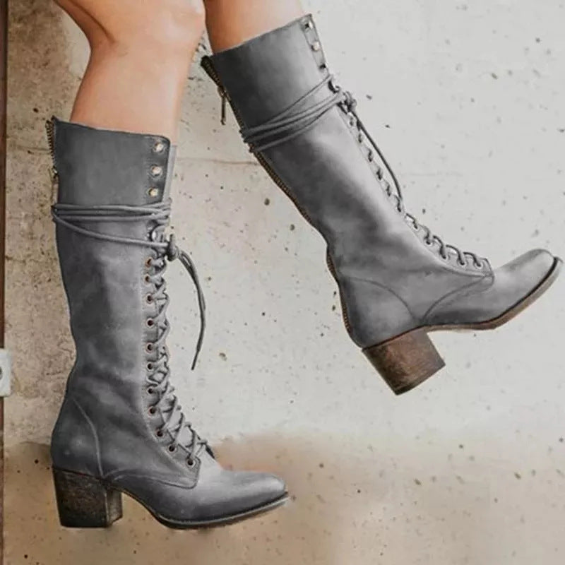 FREYA | SUPPORTIVE ORTHOPEDIC LACE-UP LEATHER BOOTS